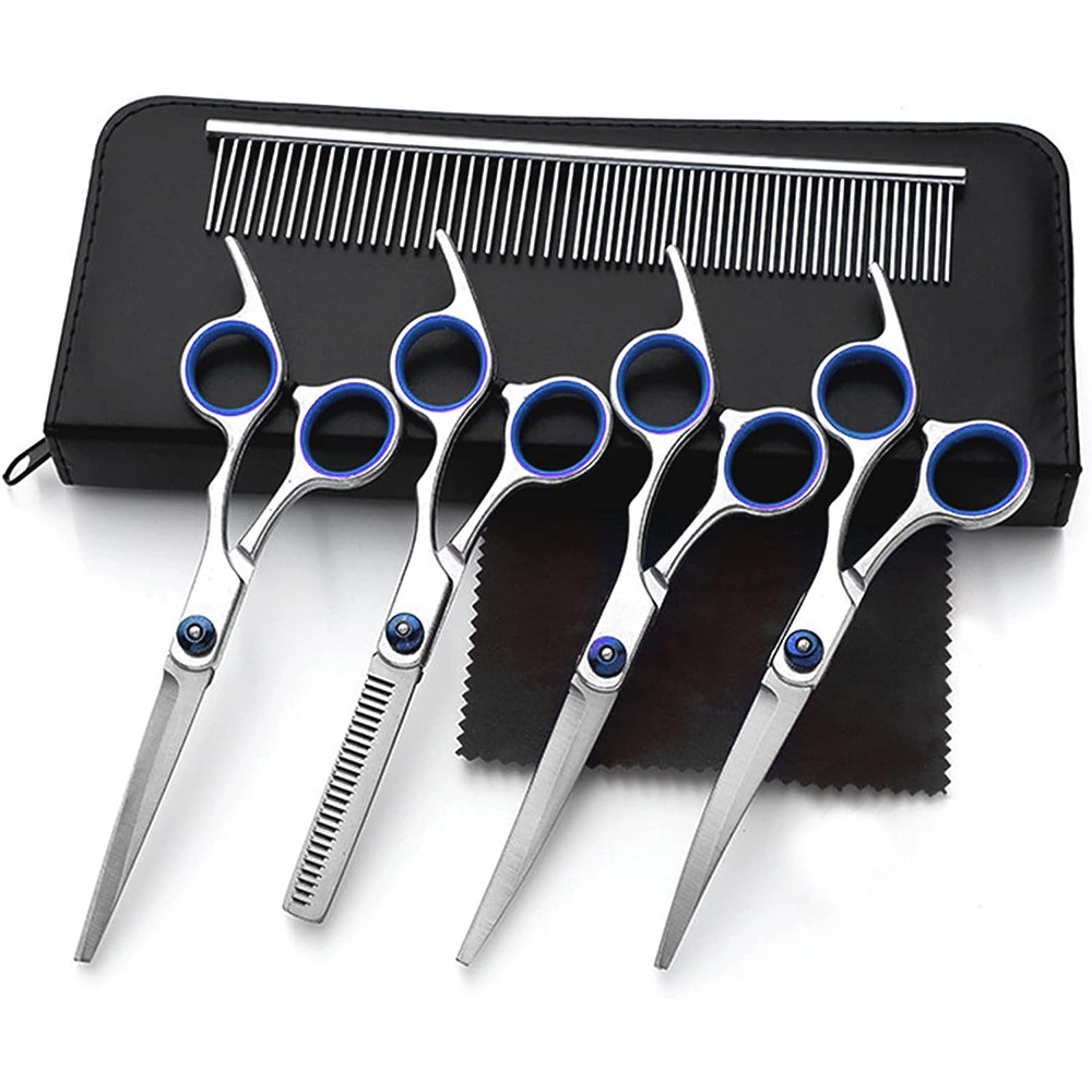 

Set Gunting Grooming Perawatan Bulu Anjing 5 in 1 - NK-51 - Silver | Gunting Rambut