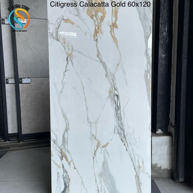 Sale Granit Lantai / Dinding 60X120 City Gress Gold Motif Marmer Glossy Kw1