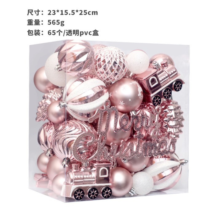 (65Bola) Bola Natal Bola Pohon Natal Dekorasi Natal Bola Hiasan Natal