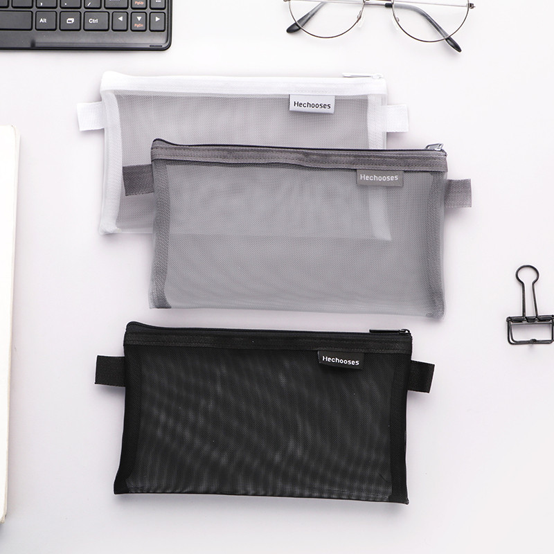 

HARGA SPESIAL TEMPAT PENSIL JARING TRANSPARAN ITAS BESAR KOREA POUCH KOTAK PENSIL MESH TAS