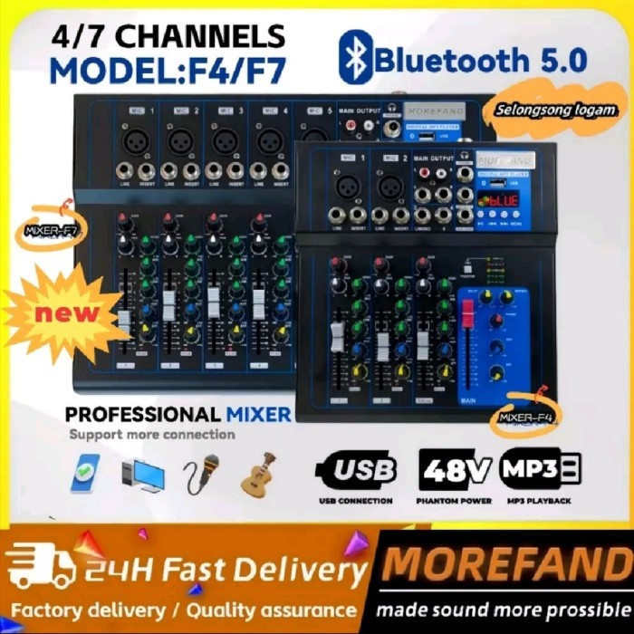 MG07BT/MG04BT 7 saluran / 4 saluran mixer dengan bluetooth, mixer USB, mixer profesional