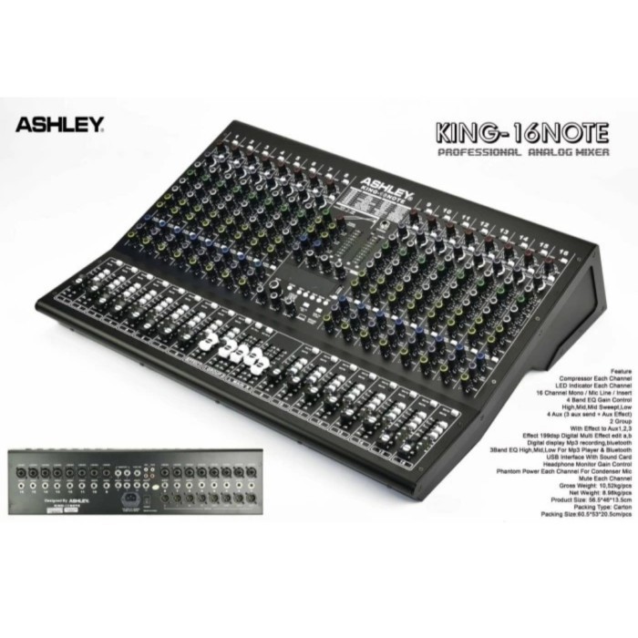 Mixer Audio Ashley King 16 Note Original Produk 16 Channel King16 Note