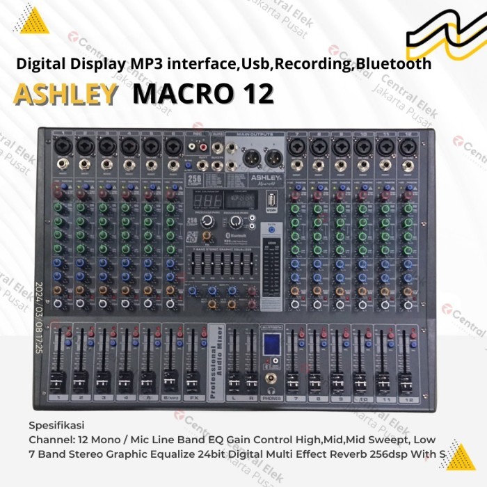 mixer audio ashley macro12 / macro 12 original 12 channel