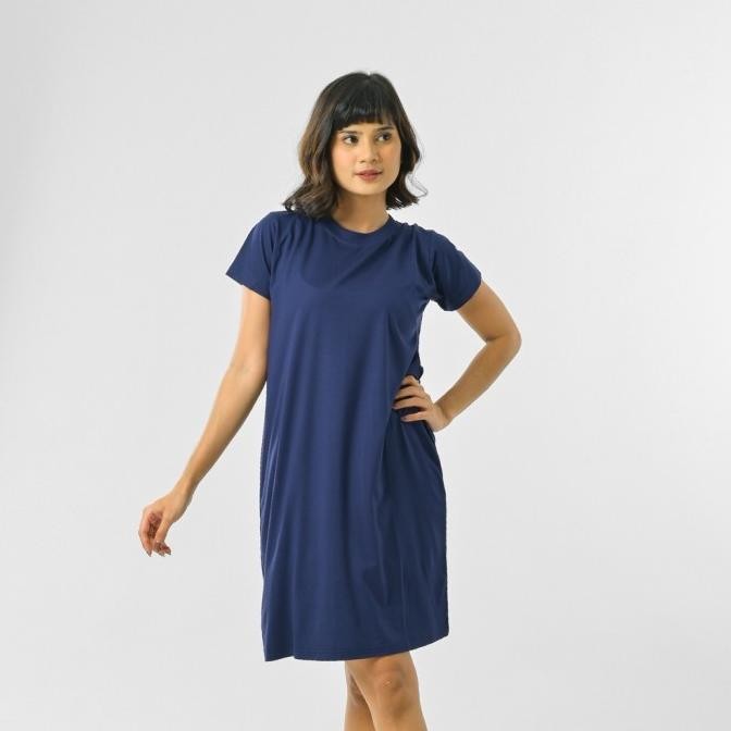 Lemone Daster Kaos Polos - Dress Wanita Polos Jumbo