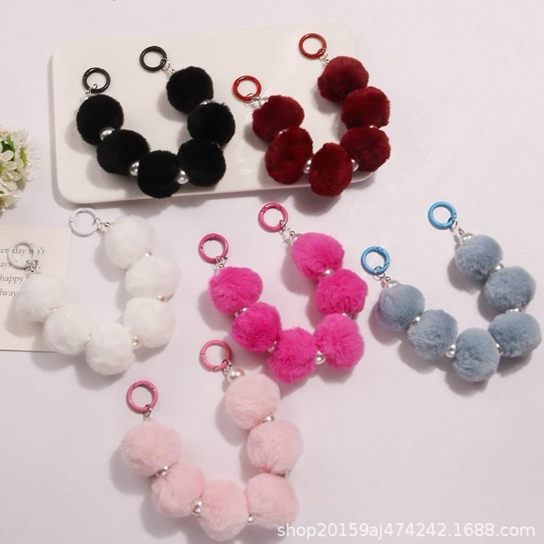 Premium Pom Pom Pearl Cantolan Tali Gantungan Hp Universal Airpods Phone Strap Key Chain Lanyard Luc