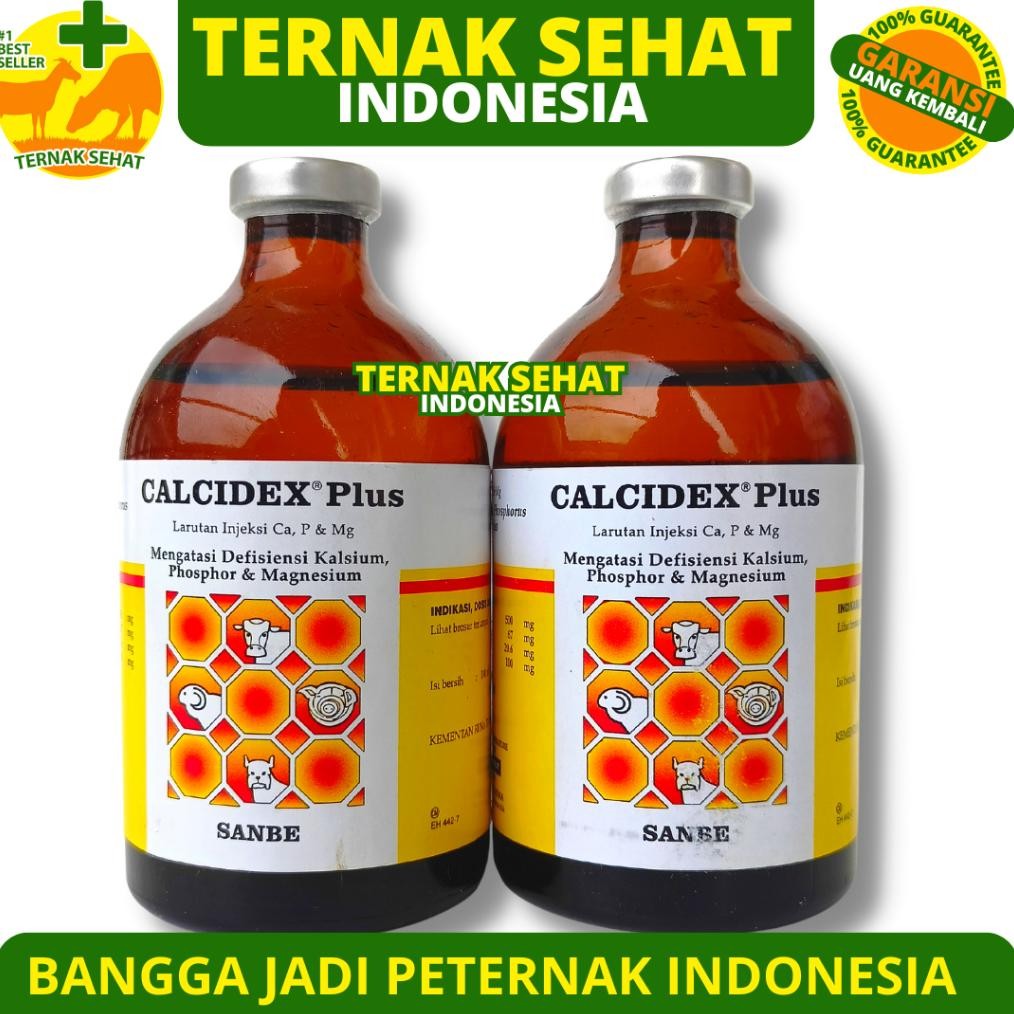 Premium Calcidex Plus 100Ml - Obat Lumpuh Kekurangan Kalsium Fosfor Magnesium Pada Ternak Sapi Kambi