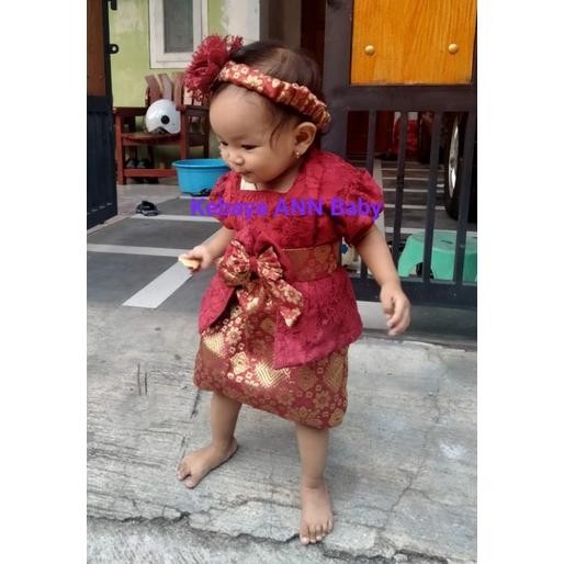 Sale KEBAYA BAYI / KEBAYA ANAK PEREMPUAN / KEBAYA BALI / SETELAN BAJU ADAT BALI maroon Termurah