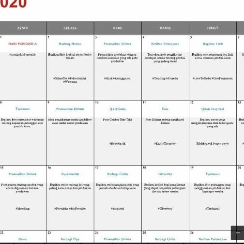 

Baru | Kalender Konten Sosial Media 2022 Gratis Template Desain Setiap Hari