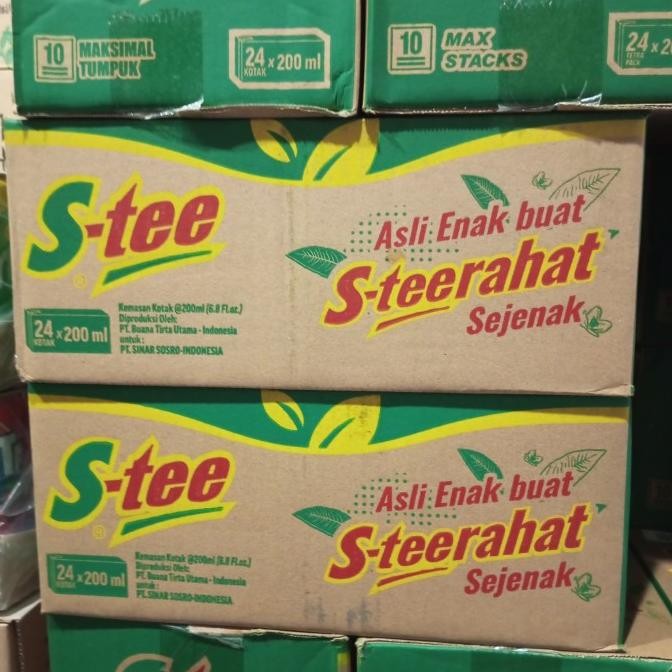 

READY STOCK S-TEE KOTAK 200ML 1 DUS ISI 24PCS / MINUMAN TEH / DRINK TEA !!!!!
