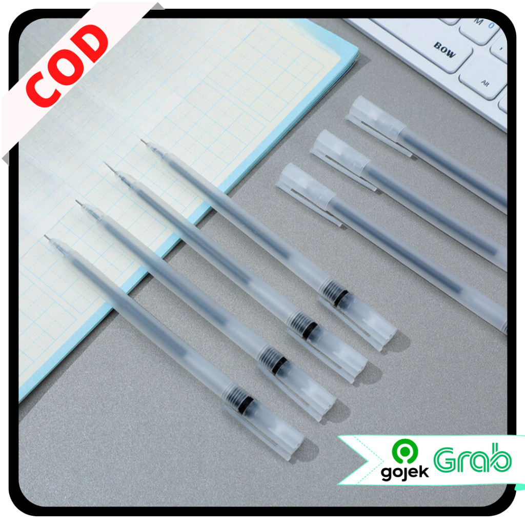 

HOT SALE KAISSO - BOLPOIN TRANSPARAN GEL TINTA CAIR PULPEN GEL POLOS 0.5MM PENA ALAT TULIS WARNA