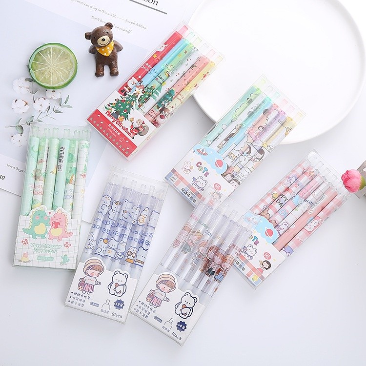 

BERAGAM STT PULPEN GEL 0.5MM 6PCS PEN BOLPOIN TINTA GEL CAIR EL CETEKAN ISI 6 PCS PENA AESTHETIC B3
