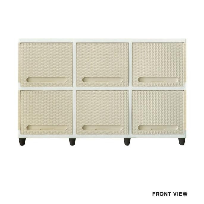 

Baru | Lemari Plastik Triple Club Flip Rattan Cabinet 3X2 / Rak Modern