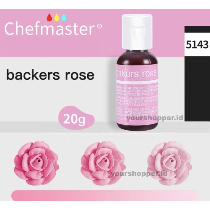 

Backers Rose Chefmaster Liqua-gel Food Coloring