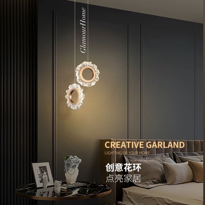 Terlaris Lampu Gantung Modern Gold Sunflower Led / Lampu Gantung Kamar Tidur