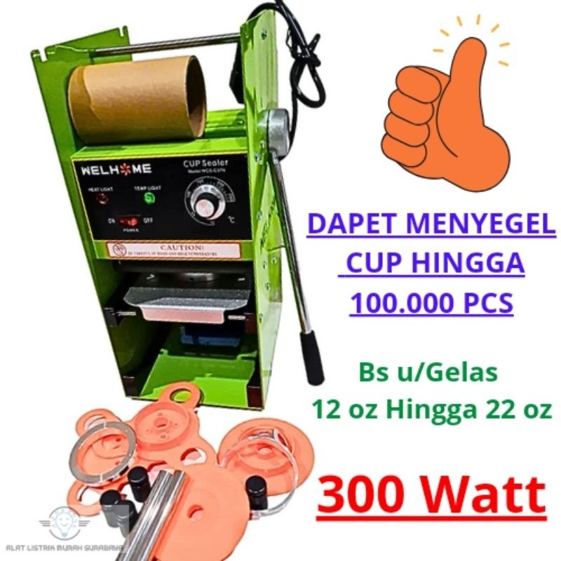 Mesin Penyegel Cangkir Plastik/ Cup Sealer Sealing Machine WELHOME