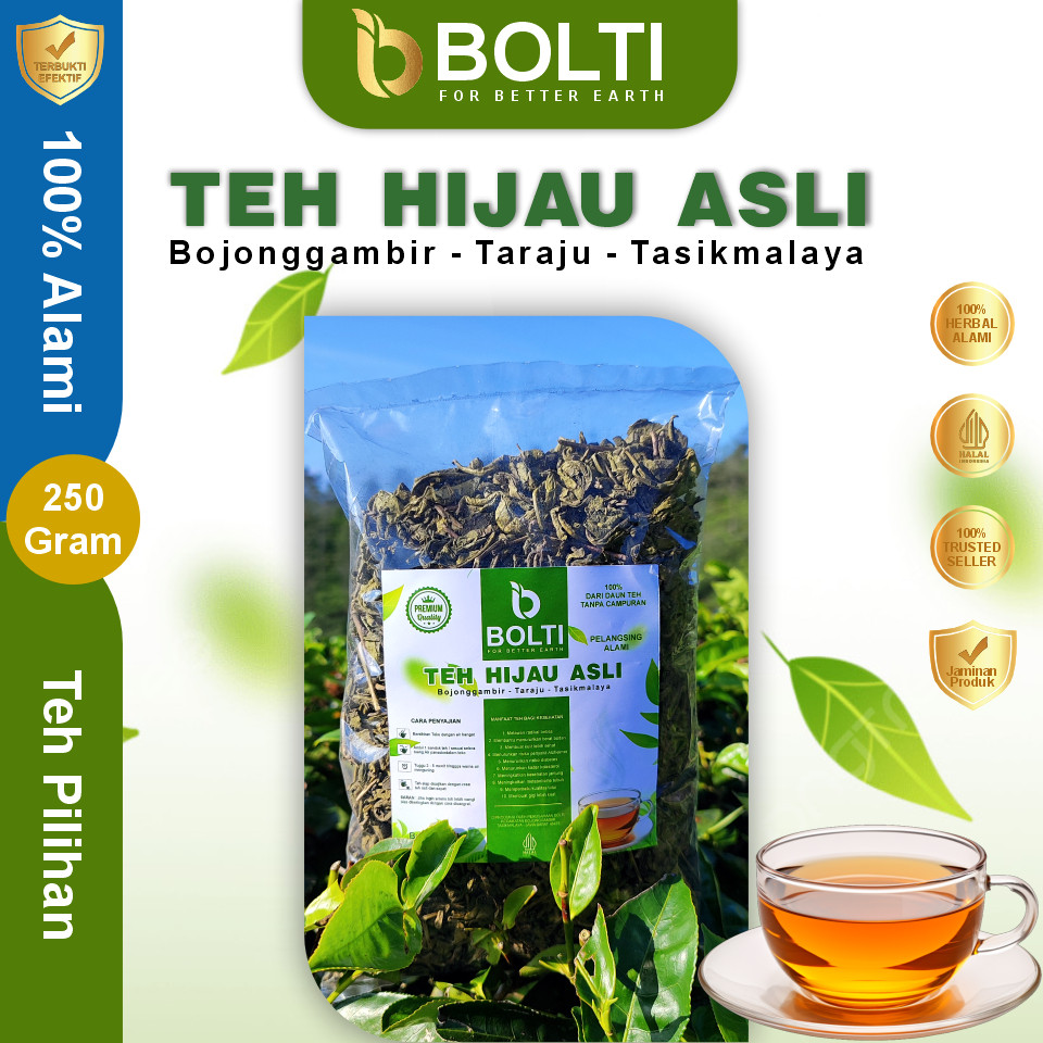 

teh hijau original Cap BOLTI 250 gram asli taraju green tea diet pelangsing teh untuk jualan premium