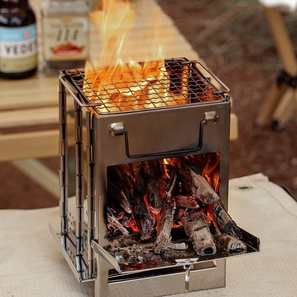 Bbq Stove Kayu Bakar Kompor Api Portable Camping Firewood Stove