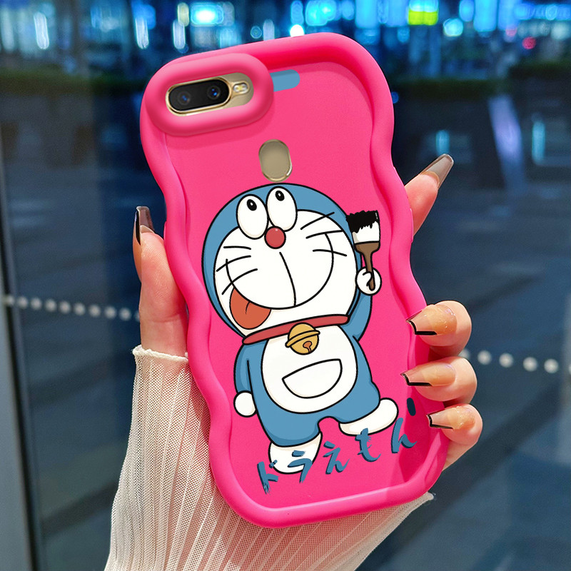 Casing Hp Untuk OPPO A7 A5s A12 A12s A11K A5 A3s A12E Realme C1 Case Casing pola kucing biru bahagia