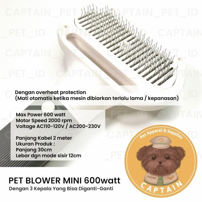Pet Blower 600 Watt Pengering Bulu Mandi Grooming Anjing Kucing
