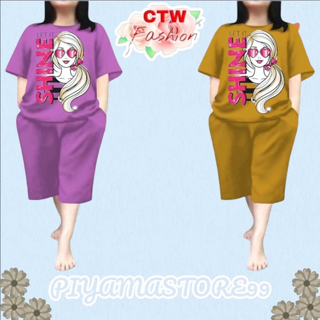 Babydol Wanita Terbaru2024 Baju Tidur Cewek Dewasa Bajusatu Stel Jumbo Perempuan Setelan  Lengan Pen