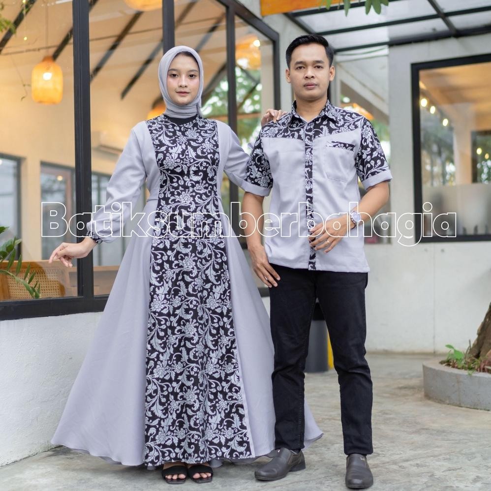 BISA COD Couple keluarga syari muslimah dress gamis couple baju couple pasangan gaun pesta muslimah 