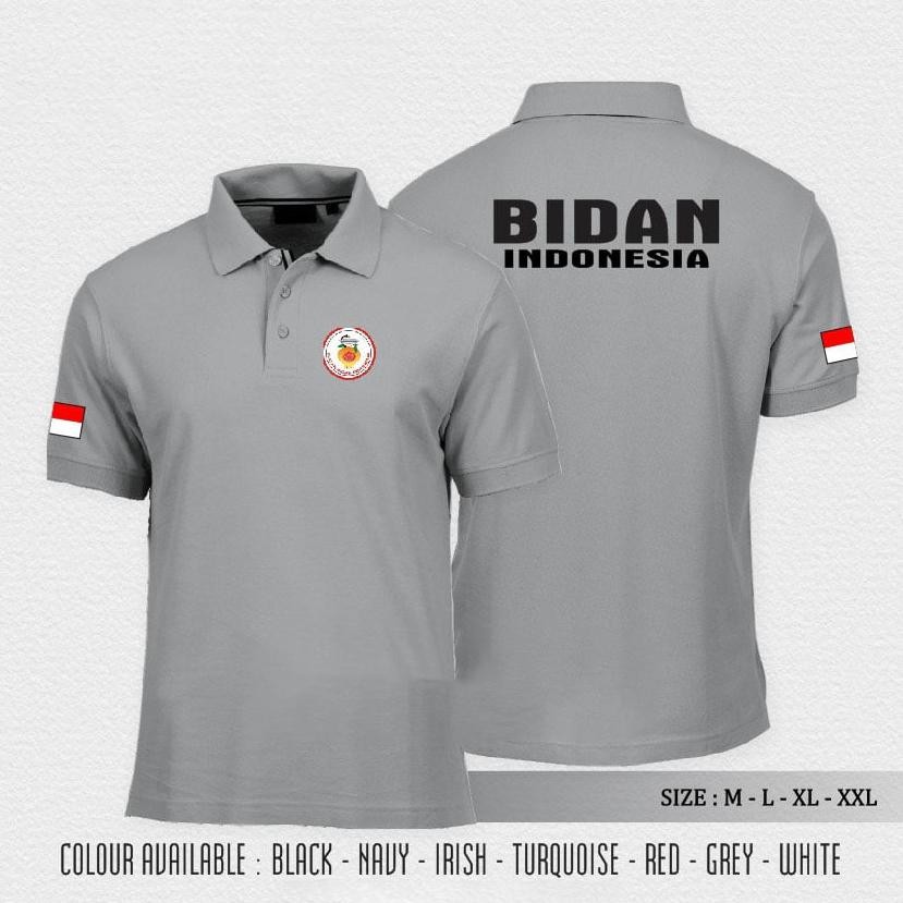 COD polo shirt bidan indonesia / baju kerah bidan kesehatan Ae-24