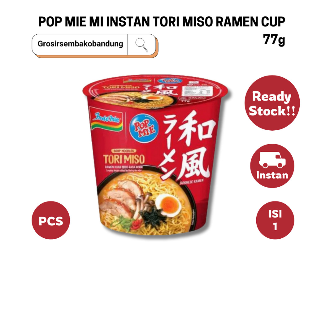 

POP MIE MI INSTAN TORI MISO RAMEN CUP 77g - 1 Pcs - Kota Bandung