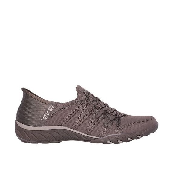 Baru Skechers Slip-Ins Breathe-Easy Women'S Shoes - Brown Original Kekinian