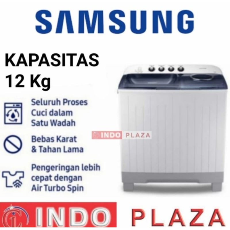 MESIN CUCI 2 TABUNG 12 KG / 12KG SAMSUNG WT12J4200MB/SE (MEDAN)