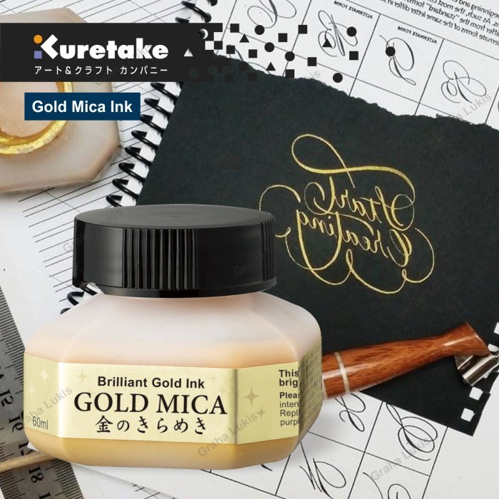 

Ready Kuretake Gold Mica Ink / Tinta Emas