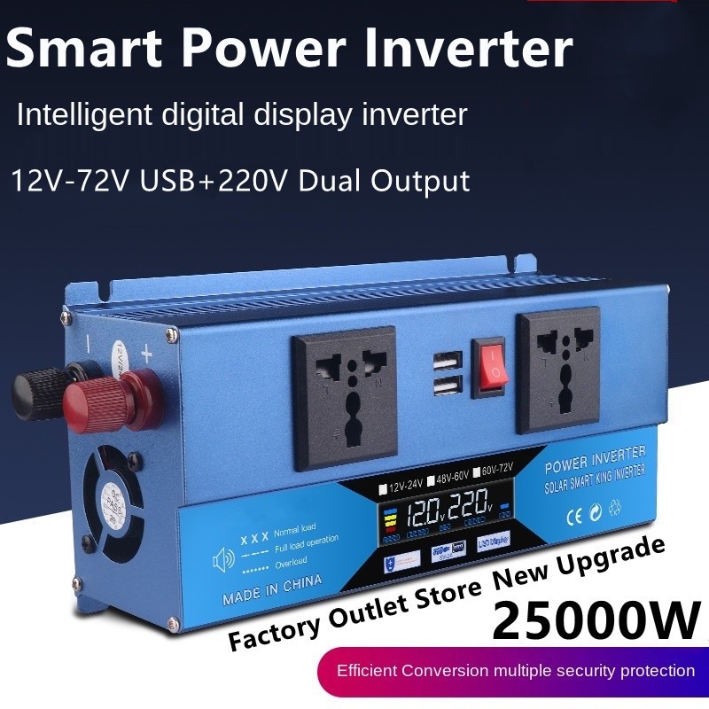 ⚡️Pengiriman cepat✈️ Inverter Daya Asli 25000W Inverter Surya Daya Tinggi LCD Tampilan Digital Cerda