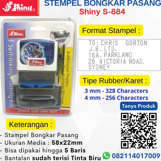 

Stempel Shiny S-884(Set) /Stempel Bongkar Pasang Shiny S-884 Tersedia