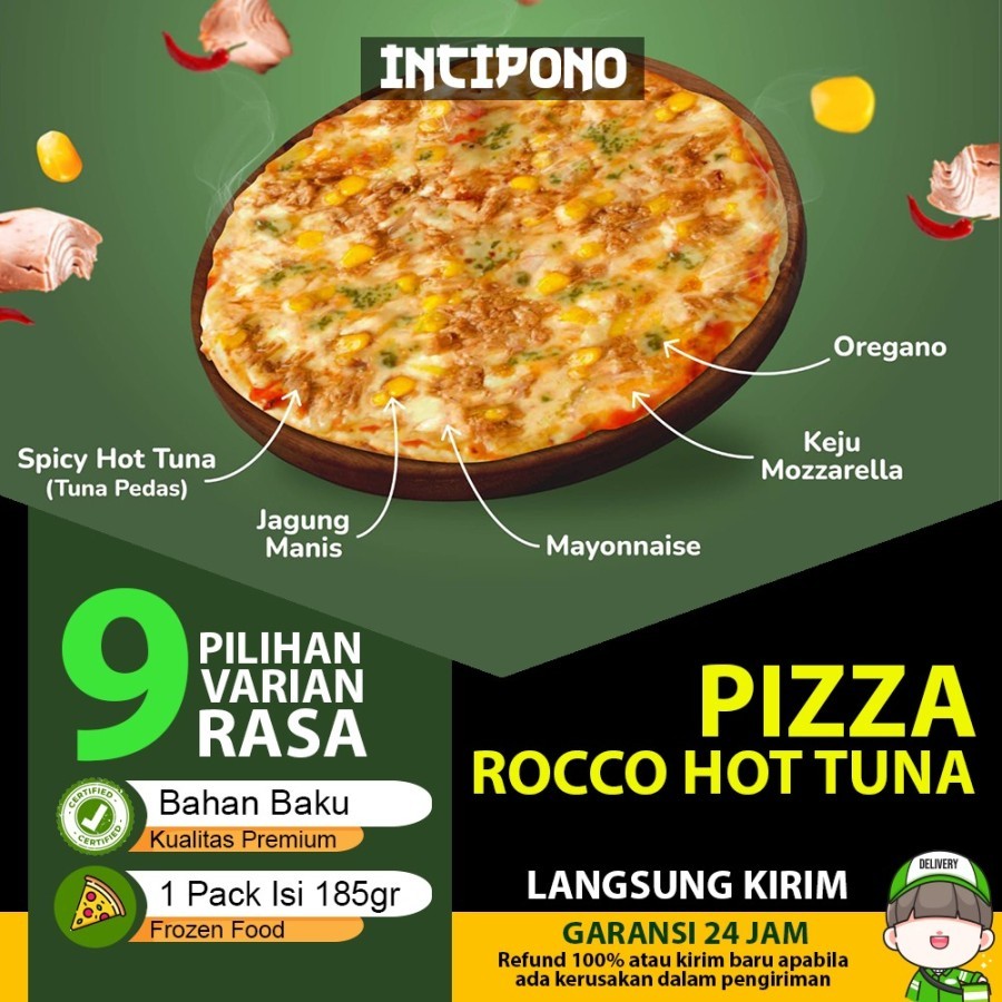 

Incipono Frozen Italian Tuna Pizza 1 Pack Isi 185gr Frozen Food Halal Premium