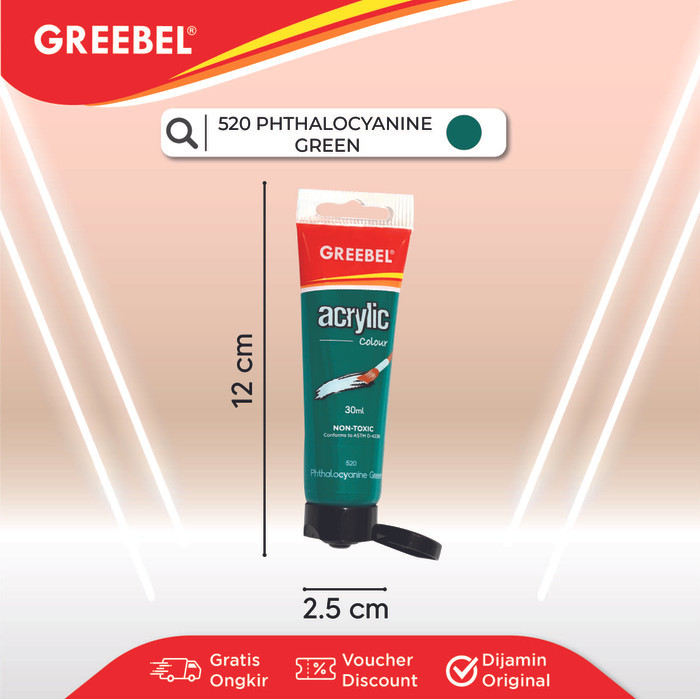 

Gramedia Cirebon - GREEBEL ACRYLIC PAINT 30 ML 520 PHTHALOCYANNIE GREEN