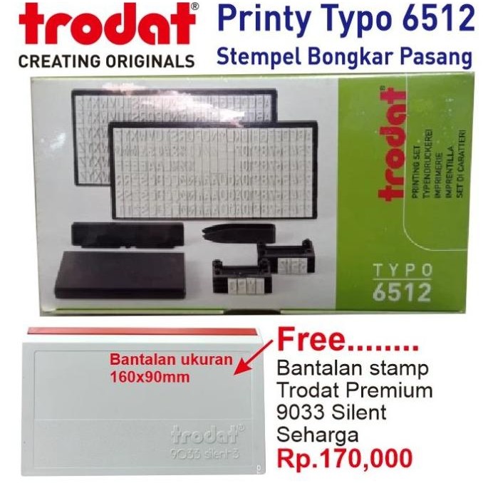 

Produk Hits Stempel Trodat Typo 6512 Printing Set / Stempel Bongkar Pasang