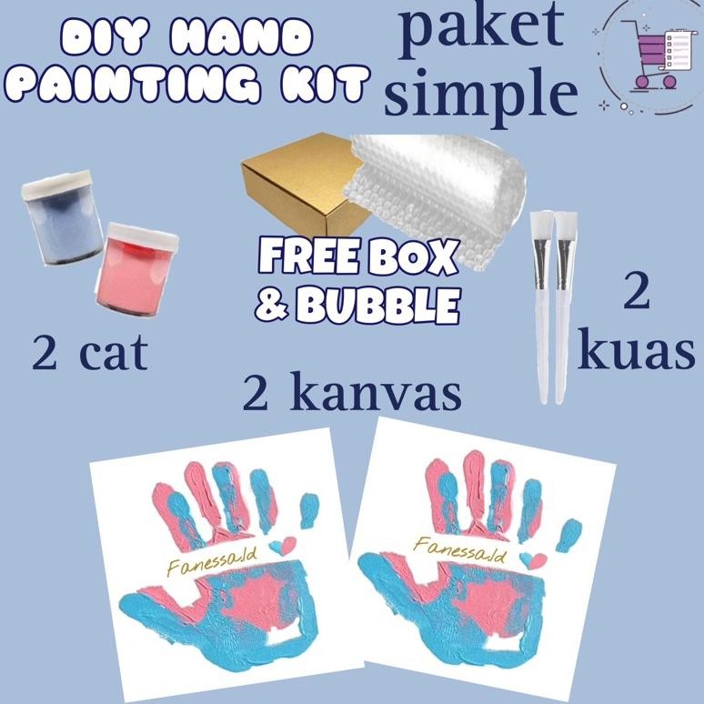 

8.8 (Free Box)Paket Simple Cap Tangan Couple | Hand Painting Kit | Kanvas Painting Kit Garansi