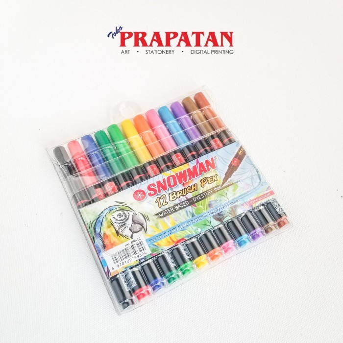 

Ba Snowman Brush Pen 12 Warna / Pena Kuas