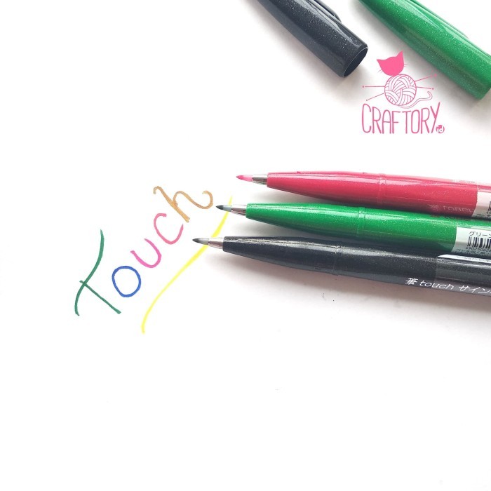 

Ba Pentel Touch Brush Sign Pen Colouring Kuas Spidol Lettering Set 12