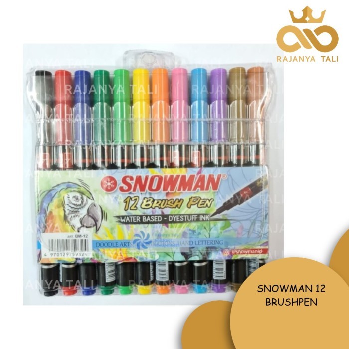 

Ba Snowman 12 Brushpen / Brush Pen / Kuas Kaligrafi Warna 12