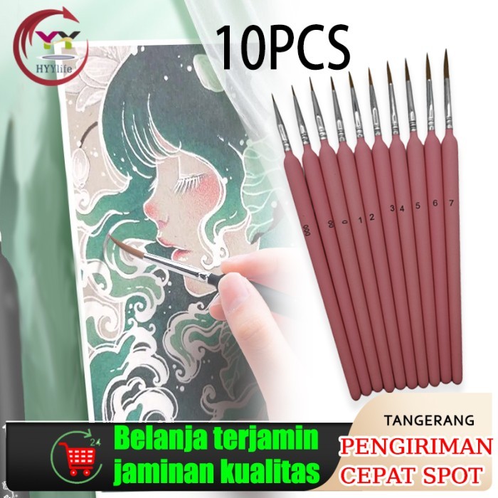 

Ba Wolf Hair Hook Line Pen Paint Brush /Kuas Detail Bulu Serigala Size