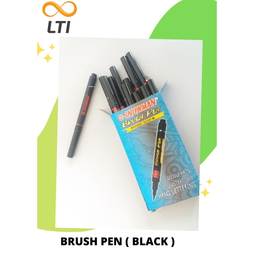 

Ba Murah !! Snowman Brush Pen Black / Lusin