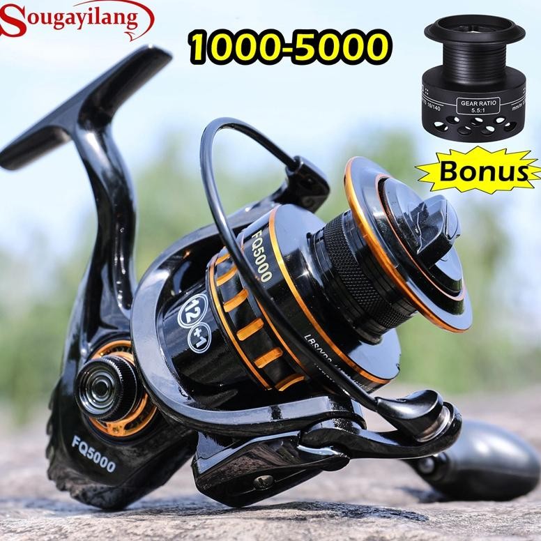 Sale Sougayilang 1000-5000 Reel Pancing 12+1Bb Besi Reel Bonus Spool Max 15Kg Spining Reel Cod