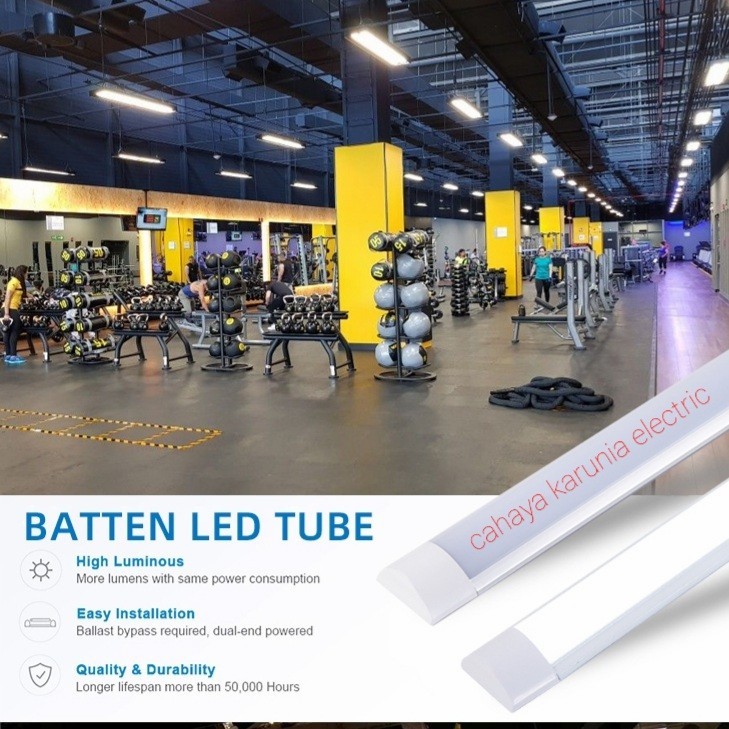 lampu TL LED / batten LED / kap RM 36 watt / 18 watt / lampu office - warm white, 60 cm