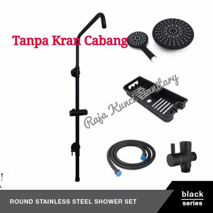 Shower Tiang Black/Hitam/Dingin/Panas Dingin/Shower Column/Shower Set