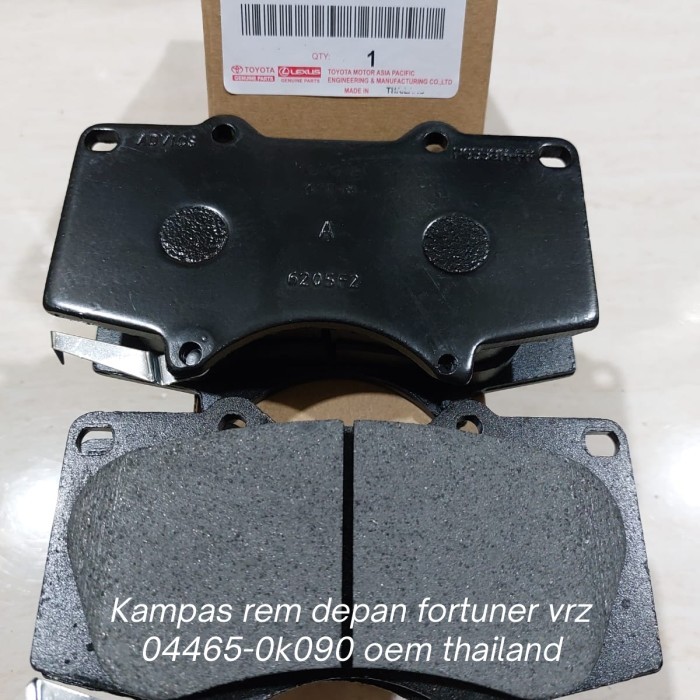 Kampas rem depan fortuner vrz 04465-0k090 oem thailand