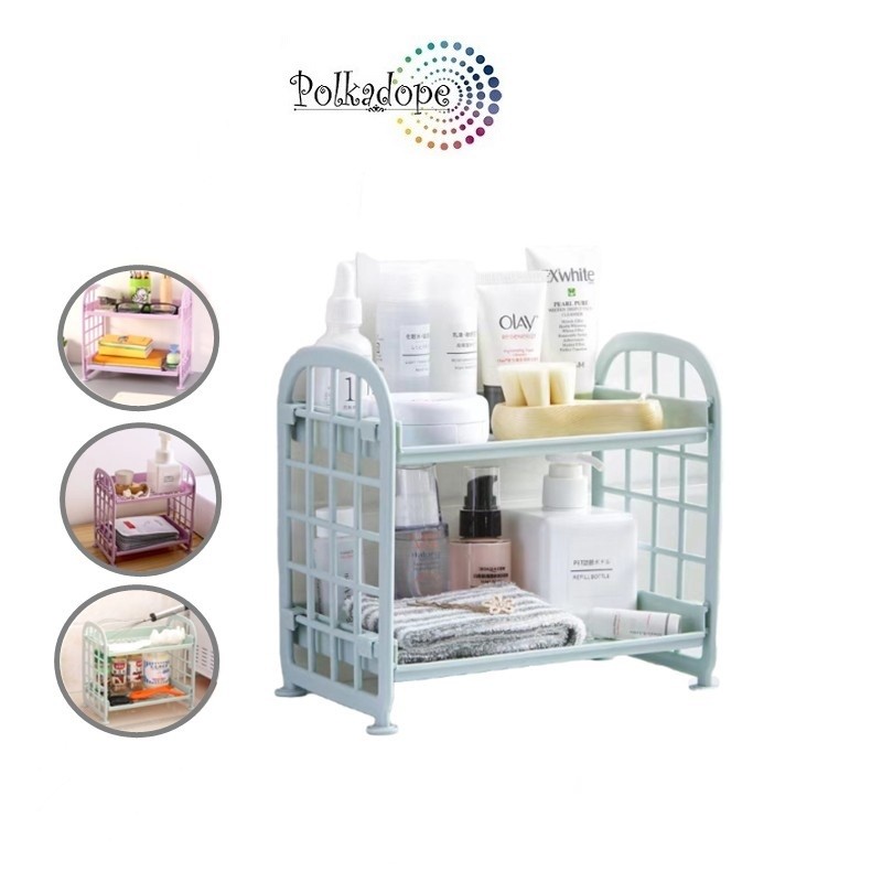 Rak Plastik Susun Mini / Rak 2 Susun Mini / Rak Meja Serbaguna