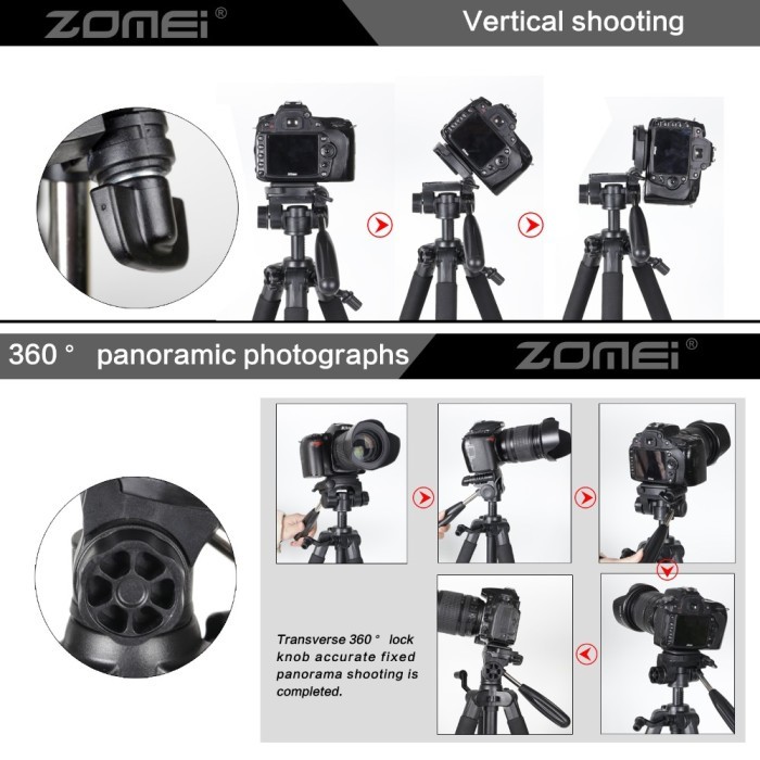 Tripod Zomei Q111 For Dslr Kamera / Mirrorless 145 Cm Bahan Tebal Ori