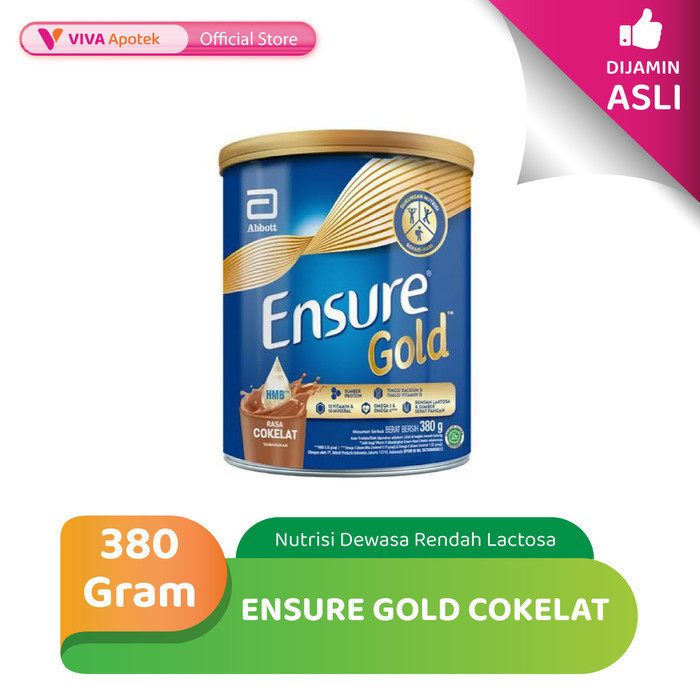 Ensure Gold Cokelat Susu Nutrisi Dewasa Rendah Lactosa (380 Gram)