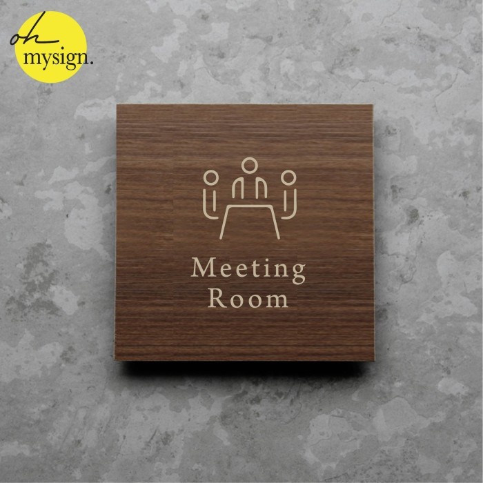 

Terlaris Meeting Room Sign Board Kayu Print Signage Label Nama Ruang Elegan