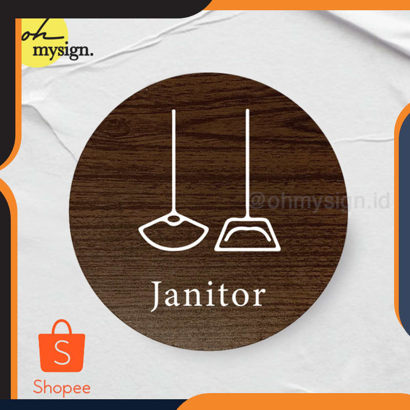 

Terlaris Janitor Sign Board Kayu Bulat Print Signage Label Nama Keren